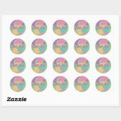 Zomer STICKER pastel regenboog confetti naam fun (Vel)