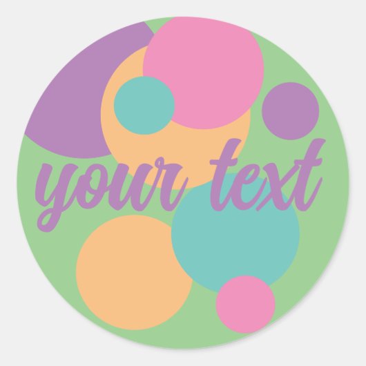 Zomer STICKER pastel regenboog confetti naam fun (Voorkant)