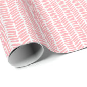 Zomer Stoffig Roos Blush Roze Witte Zigzag Stripes Cadeaupapier (Rol Hoek)