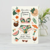 Zomer Strand Bachelorette Weekend Party Kaart (Staand voorkant)