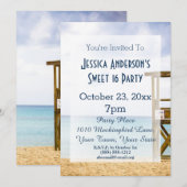 Zomer Strand Badmeester Blauw Zoet 16 Verjaardag Kaart (Voorkant / Achterkant)