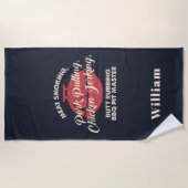 Zomer strand BBQ Pit Master Papa Maatwerk Strandlaken (Voorkant)