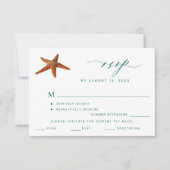 Zomer strand bestemming bruiloft menu keuze RSVP (Voorkant)