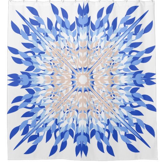 Zomer strand blauw roze beige bloemen douchegordijn (Voorkant)