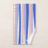 Zomer strand blauw roze beige strepen bad handdoek (Handdoek)