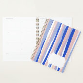 Zomer strand blauw roze beige strepen planner (Display)