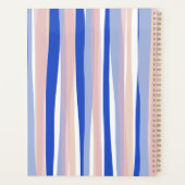 Zomer strand blauw roze beige strepen planner (Achterkant)