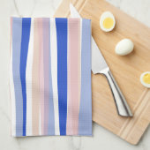 Zomer strand blauw roze beige strepen theedoek (Quarter Fold)