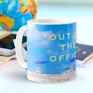 Zomer Strand Blauw Wit Happy Pensioen Gift Koffiemok