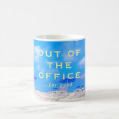 Zomer Strand Blauw Wit Happy Pensioen Gift Koffiemok (Center)