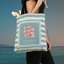 Zomer strand boodschappentas vakantie stad naam tote bag