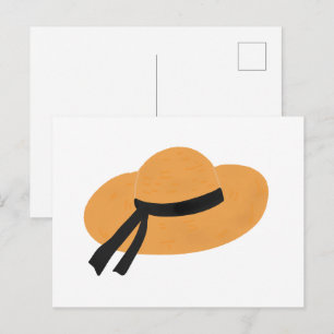 Zomer Strand Brede Rand Strooien Hoed Cadeau Briefkaart