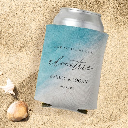 Zomer strand bruiloft gunsten blikjeskoeler