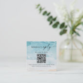 Zomer Strand Bruiloft QR Code RSVP Behuizing Kaart (Staand voorkant)