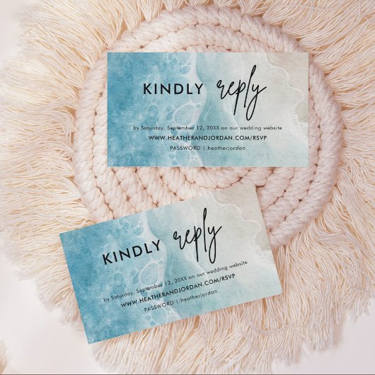 Zomer Strand Bruiloft Reageren RSVP Behuizing Kaar Informatiekaartje