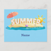 Zomer Strand Eiland 3D Trendy Tropische Vakantie