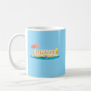Zomer Strand Eiland 3D Trendy Tropische Vakantie Koffiemok