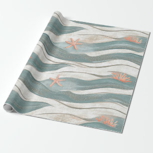Zomer strand golfpatroon cadeaupapier