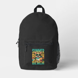 Zomer strand hond vakantie vector bedrukte rugzak
