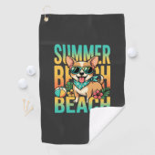 Zomer strand hond vakantie vector golfhanddoek (Insitu)
