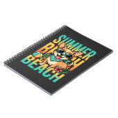 Zomer strand hond vakantie vector notitieboek (Linkerzijde)