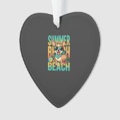Zomer strand hond vakantie vector ornament (voorkant)