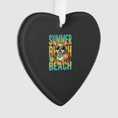 Zomer strand hond vakantie vector ornament (voorkant)