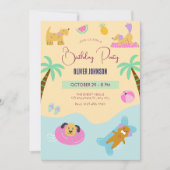 Zomer strand hond vakantie verjaardag kaart (Voorkant)