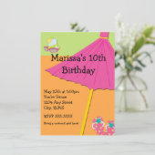 Zomer Strand Leuk Verjaardagsfeest Uitnodiging (Staand voorkant)