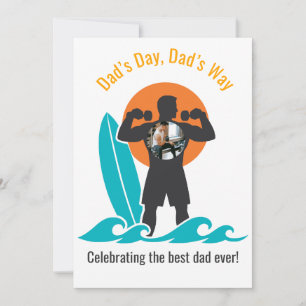 Zomer Strand Lichaam Papa Foto Silhouet Grafisch Feestdagenkaart