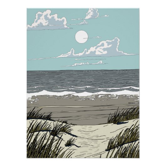 Zomer Strand Locatie Perfect Poster (Voorkant)
