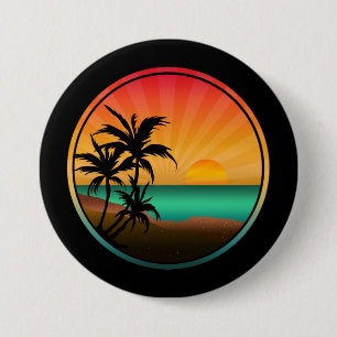 ZOMER STRAND NATUUR RONDE BUTTON 7,6 CM