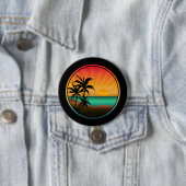 ZOMER STRAND NATUUR RONDE BUTTON 7,6 CM (In situ)