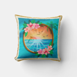 Zomer Strand Oceaanvogels vliegen in de lucht en w Kussen