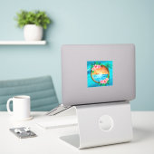 Zomer Strand Oceaanvogels vliegen in de lucht en w Sticker (Laptop op bureau)