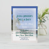 Zomer Strand Palmboom Tropisch zoet 16 Verjaardag Kaart (Staand voorkant)