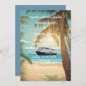 Zomer strand palmboom tropische bruiloft kaart (Voorkant / Achterkant)