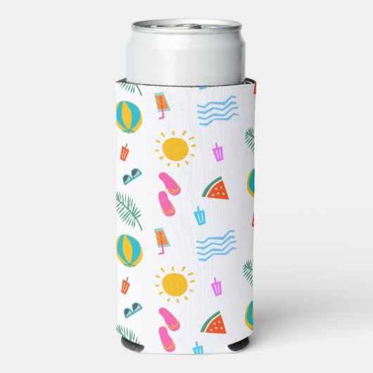 Zomer Strand Patroon Koeler (Seltzer Achterkant)