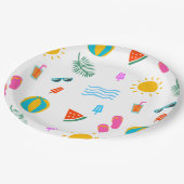 Zomer Strand Patroon Papier Borden Papieren Bordje (Gekanteld)