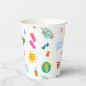Zomer Strand Patroon Papier Cups Papieren Bekers (Achterkant)