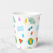 Zomer Strand Patroon Papier Cups Papieren Bekers (Rechts)