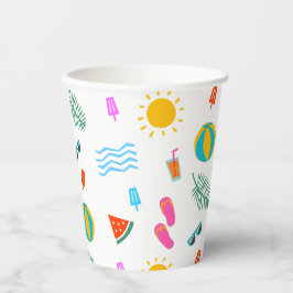 Zomer Strand Patroon Papier Cups Papieren Bekers