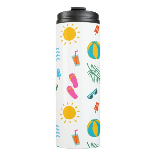 Zomer Strand Patroon Thermische Tumbler Thermosbeker (Voorkant)