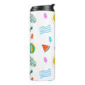 Zomer Strand Patroon Thermische Tumbler Thermosbeker (Gedraaid links)