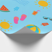 Zomer Strand Patroon Verjaardag Wrapping Papier (Hoek)