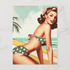  Zomer Strand Pin Up Briefkaart