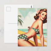  Zomer Strand Pin Up Briefkaart (Voorkant / Achterkant)