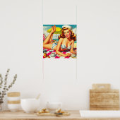 Zomer Strand Pin Up Poster (Keuken)