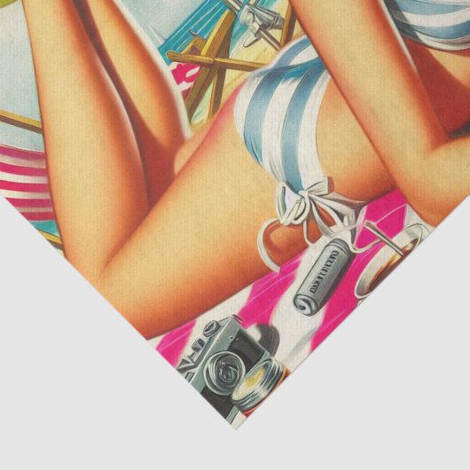  Zomer Strand Pin Up Tissuepapier (Detail)