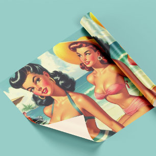  Zomer Strand Pin Ups Cadeaupapier